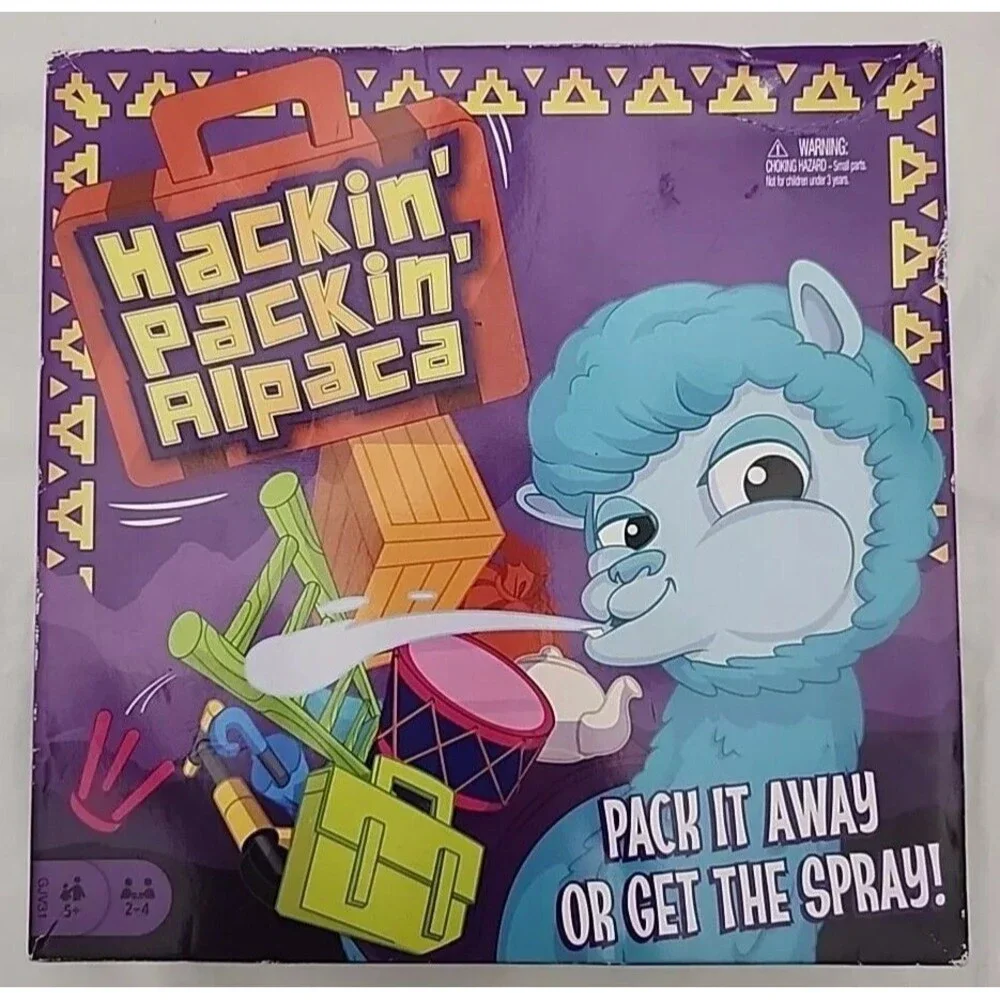 Mattel Hackin Packin Alpaca Game Pack It Away Or Get The Spray!